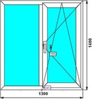 ДВУХСТВОРЧАТОЕ ОКНО ПРОФИЛЬНАЯ СИСТЕМА ESSE 60/ СТЕКЛОПАКЕТ 2УХ-КАМЕРНЫЙ