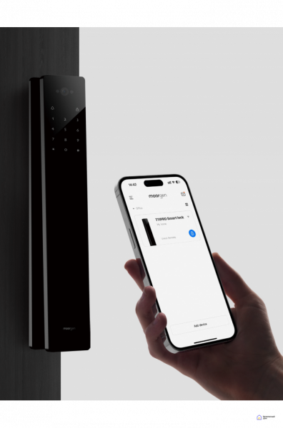 ЭЛЕКТРОННЫЙ ДВЕРНОЙ ЗАМОК MOORGEN T11 PRO SWAROVSKI BLACK (3-РИГЕЛЬНАЯ S8)